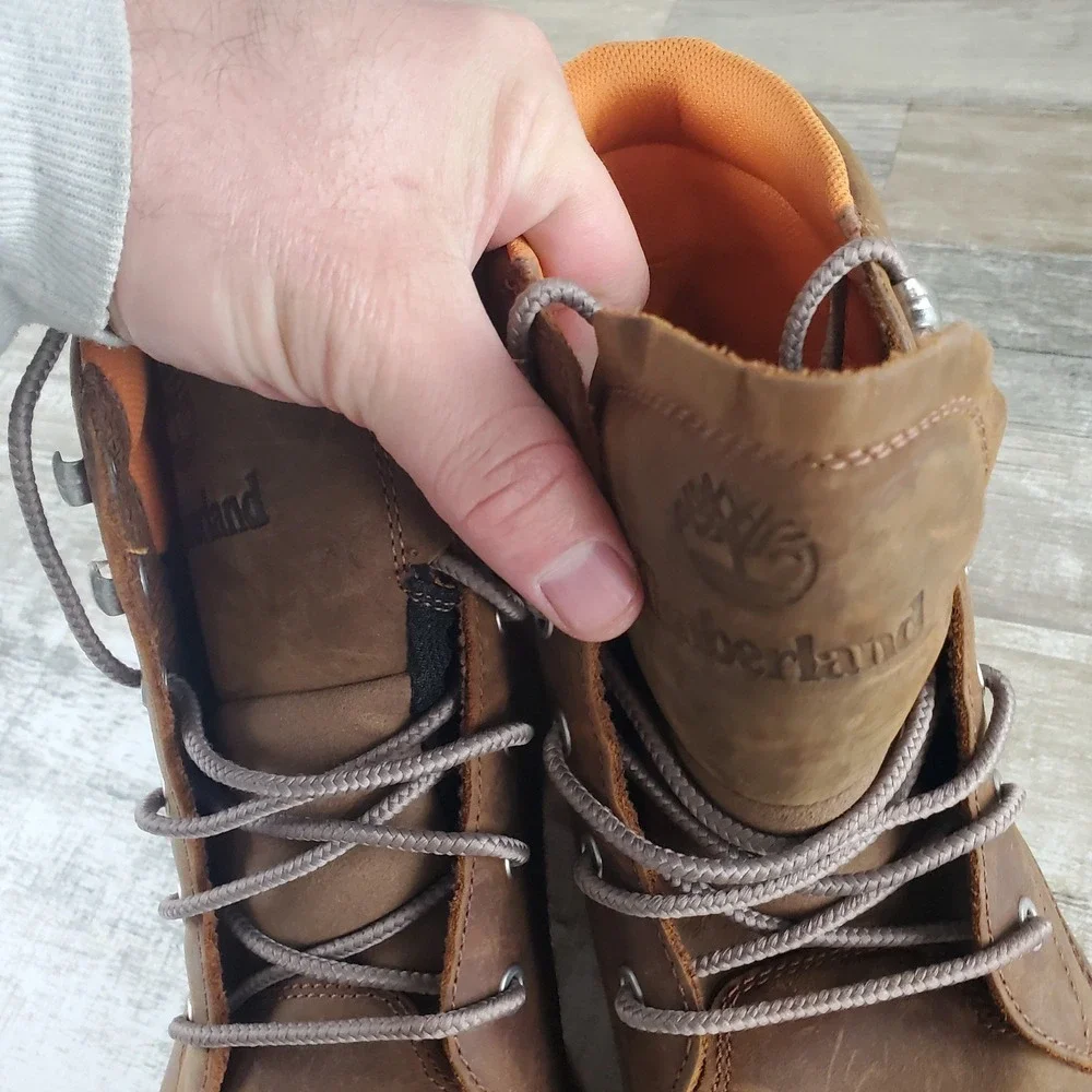 Timberland Redwood Falls Mens Ankle Boot Sz 13 Cognac Waterproof Lace Up Moc Toe